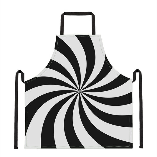 Black And White Swirl Print Apron
