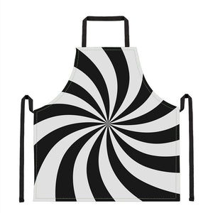 Black And White Swirl Print Apron