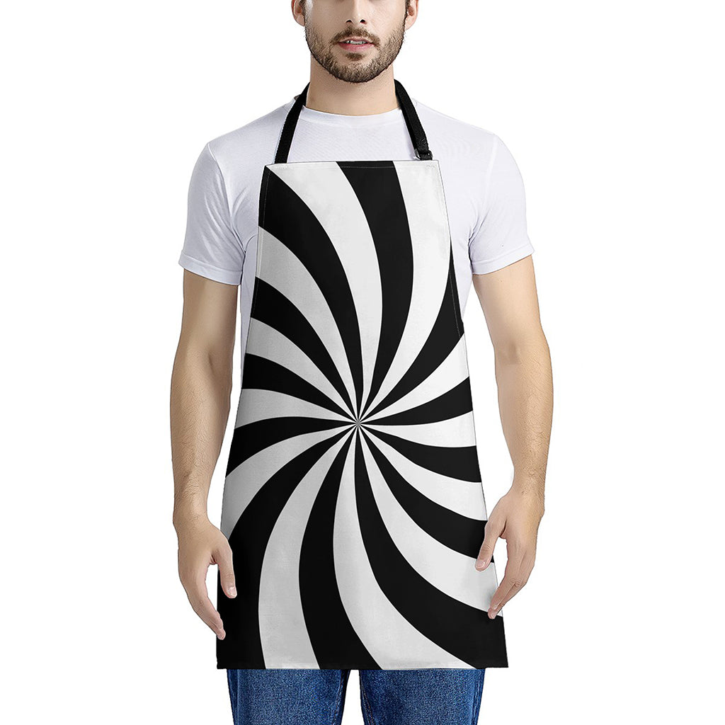 Black And White Swirl Print Apron