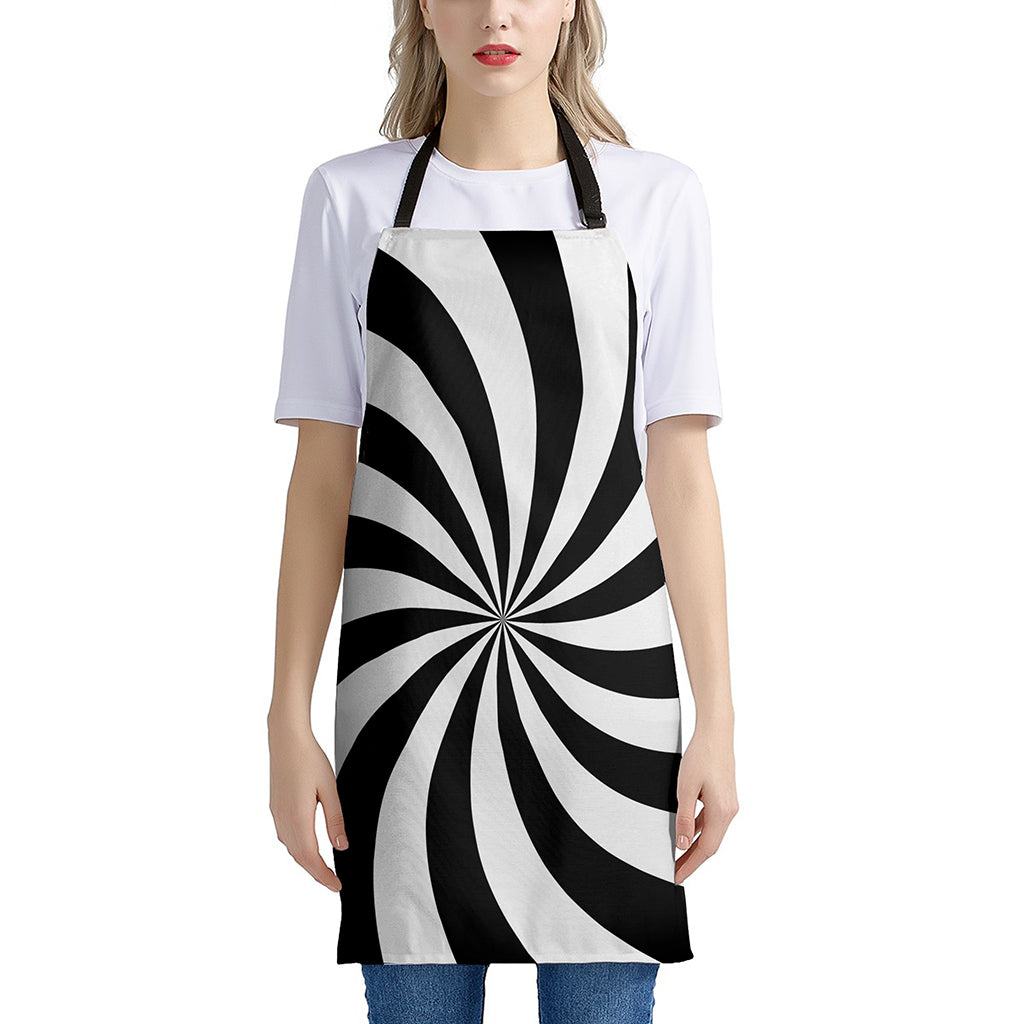 Black And White Swirl Print Apron