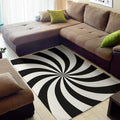 Black And White Swirl Print Floor Mat