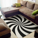 Black And White Swirl Print Area Rug