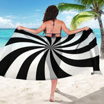 Black And White Swirl Print Beach Sarong Wrap