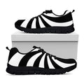 Black And White Swirl Print Black Running Shoes