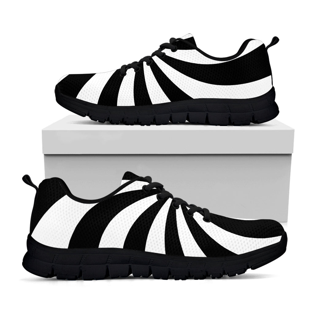 Black And White Swirl Print Black Sneakers