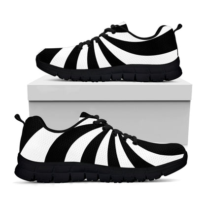 Black And White Swirl Print Black Sneakers
