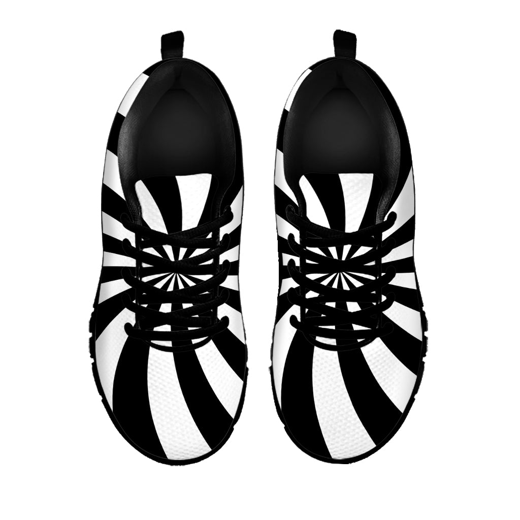 Black And White Swirl Print Black Sneakers