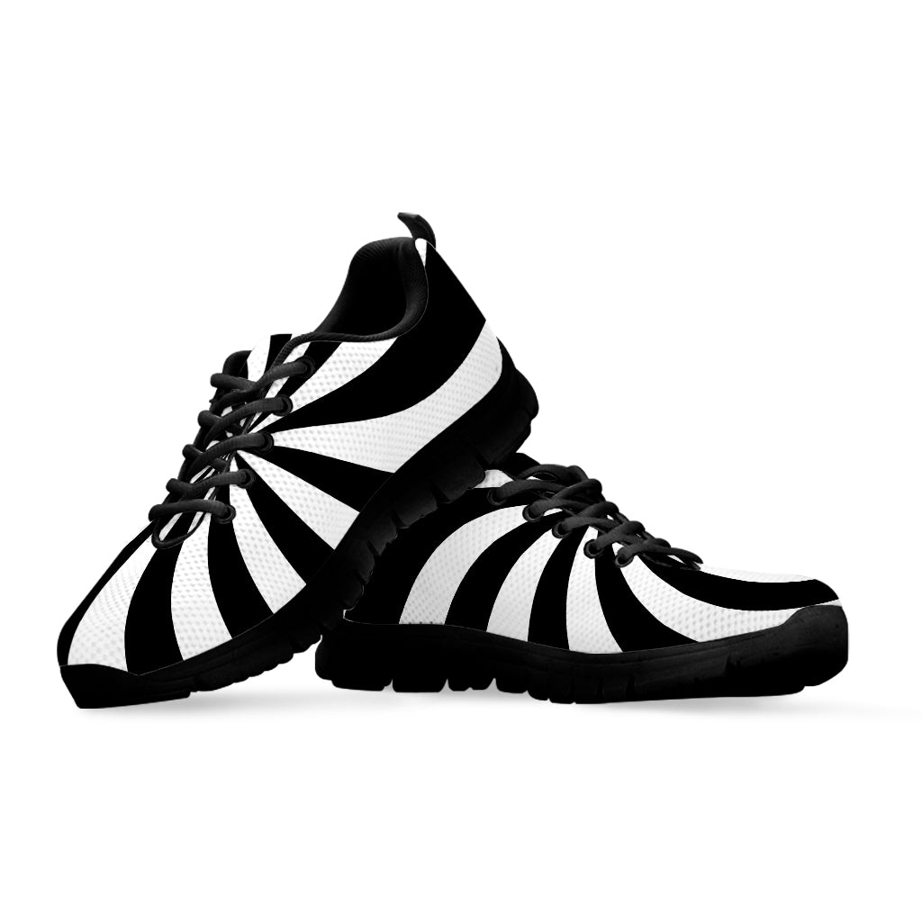 Black And White Swirl Print Black Sneakers