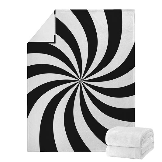 Black And White Swirl Print Blanket