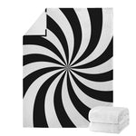 Black And White Swirl Print Blanket