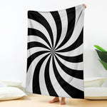 Black And White Swirl Print Blanket