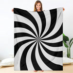 Black And White Swirl Print Blanket