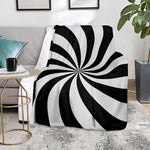 Black And White Swirl Print Blanket
