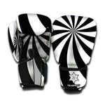 Black And White Swirl Print Boxing Gloves