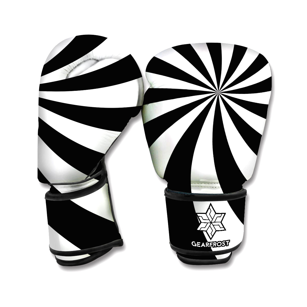 Black And White Swirl Print Boxing Gloves