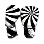 Black And White Swirl Print Boxing Gloves