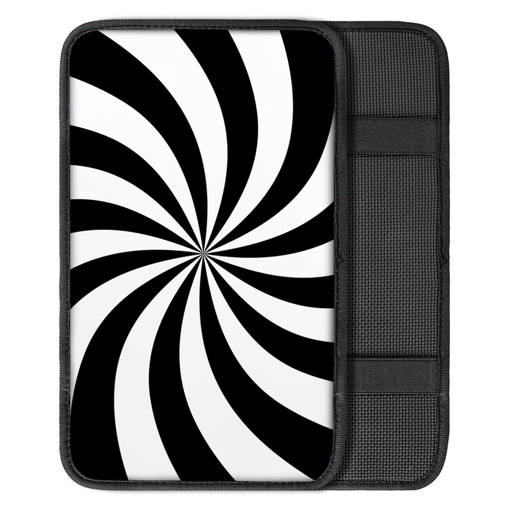 Black And White Swirl Print Car Center Console Cover