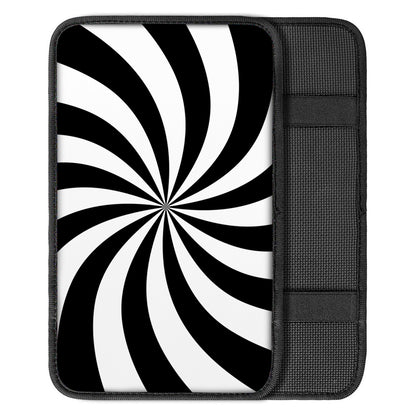 Black And White Swirl Print Car Center Console Cover