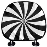 Black And White Swirl Print Car Headrest Covers