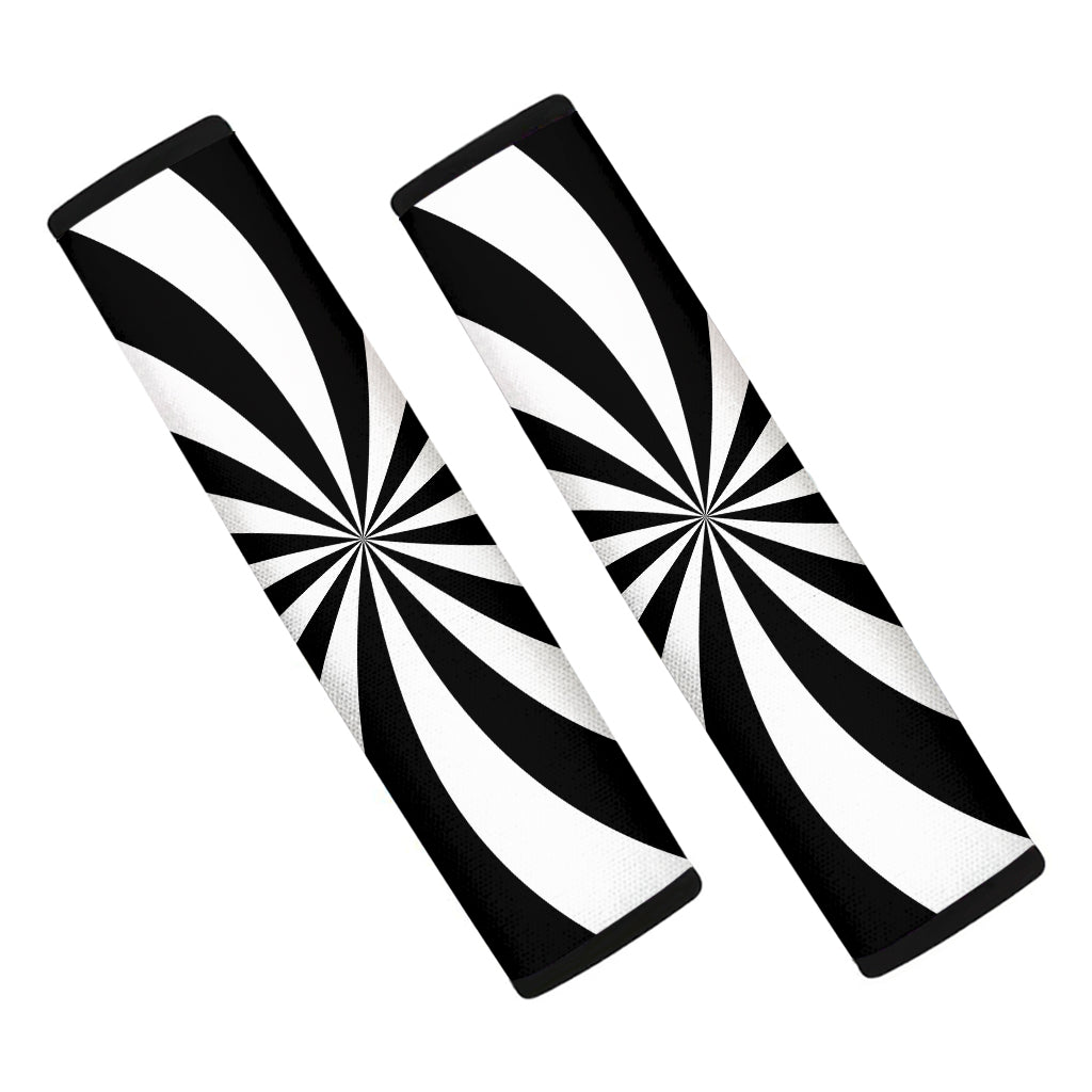Black And White Swirl Print Car Seat Belt Covers