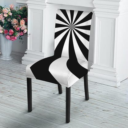 Black And White Swirl Print Dining Chair Slipcover