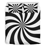 Black And White Swirl Print Duvet Cover Bedding Set