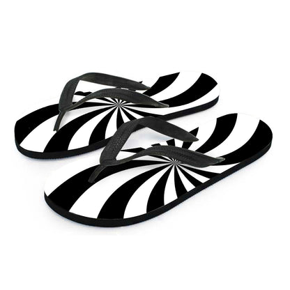 Black And White Swirl Print Flip Flops
