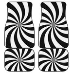 Black And White Swirl Print Front and Back Car Floor Mats