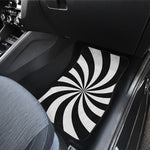 Black And White Swirl Print Front and Back Car Floor Mats