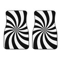 Black And White Swirl Print Front Car Floor Mats