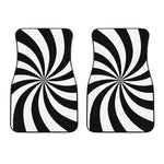 Black And White Swirl Print Front Car Floor Mats