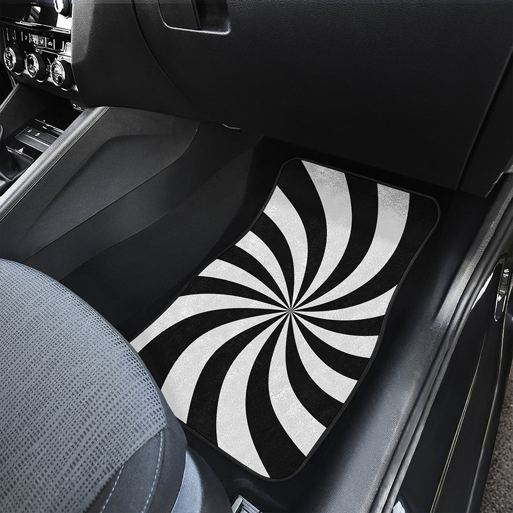 Black And White Swirl Print Front Car Floor Mats
