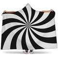 Black And White Swirl Print Hooded Blanket