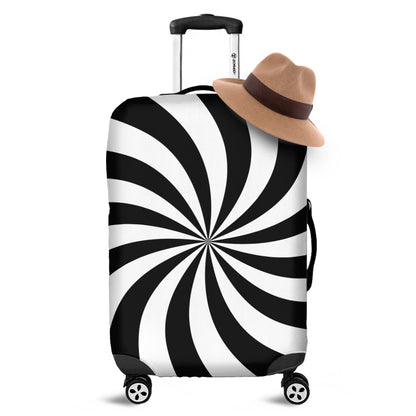 Black And White Swirl Print Luggage Cover