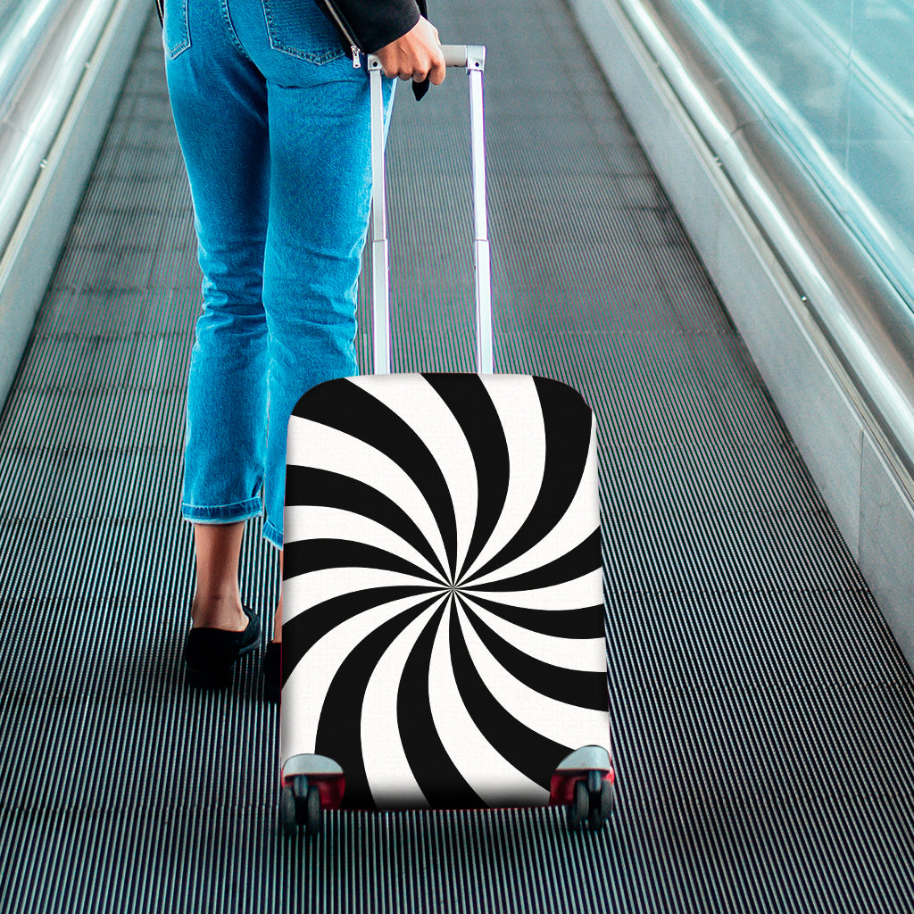 Black And White Swirl Print Luggage Cover