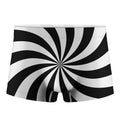 Black And White Swirl Print Men's Boxer Briefs
