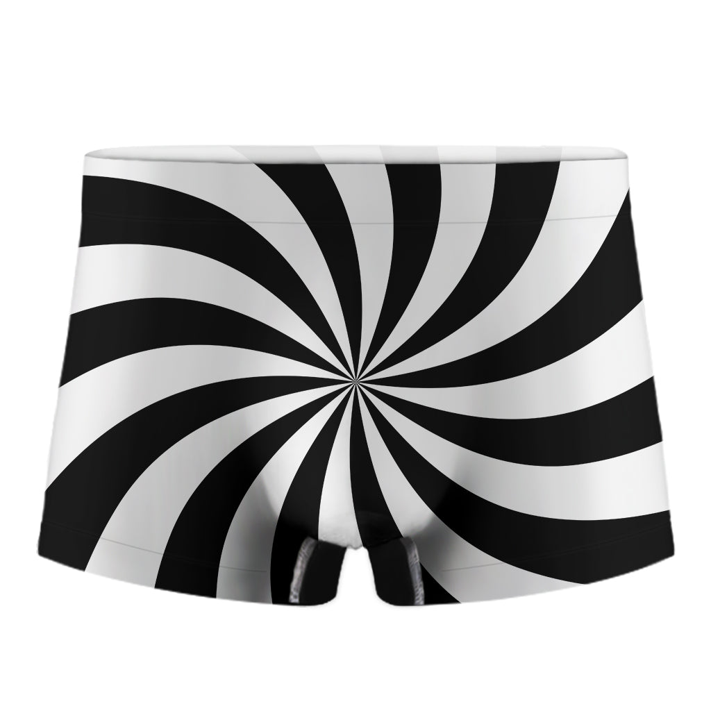 Black And White Swirl Print Men's Boxer Briefs
