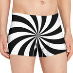 Black And White Swirl Print Men's Boxer Briefs