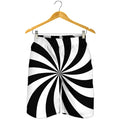 Black And White Swirl Print Men's Shorts