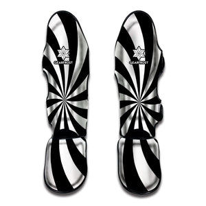 Black And White Swirl Print Muay Thai Shin Guard