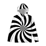 Black And White Swirl Print Pullover Hoodie