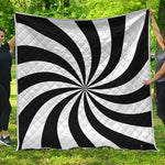 Black And White Swirl Print Quilt