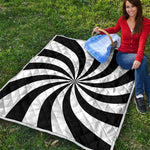 Black And White Swirl Print Quilt