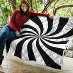 Black And White Swirl Print Quilt