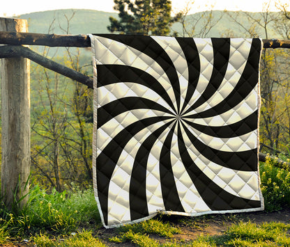 Black And White Swirl Print Quilt
