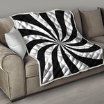 Black And White Swirl Print Quilt