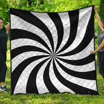 Black And White Swirl Print Quilt