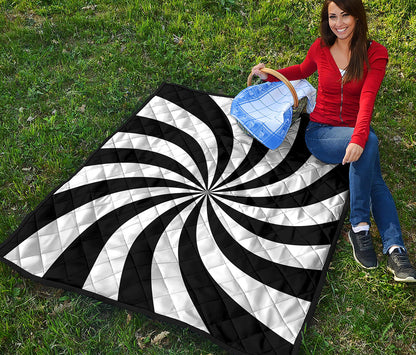 Black And White Swirl Print Quilt