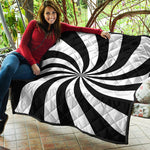 Black And White Swirl Print Quilt