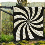 Black And White Swirl Print Quilt
